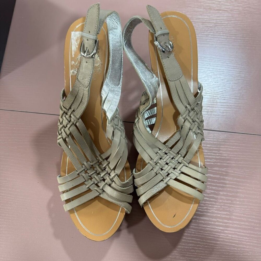 Banana Republic Wooden Platform Sandals Size 10